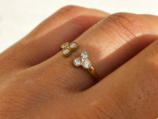 0.18 TCW Round Cut Bezel Open Cuff Moissanite Diamond Wedding Band