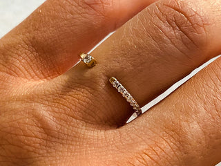 0.13 TCW Round Cut Pave Open Moissanite Diamond Wedding Band
