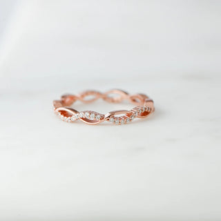 0.30TCW Round Infinity Pave Moissanite Diamond Wedding Band