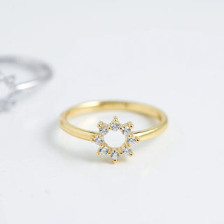 0.10TCW Round Sunburst Moissanite Diamond Wedding Band