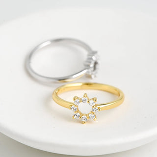0.10TCW Round Sunburst Moissanite Diamond Wedding Band