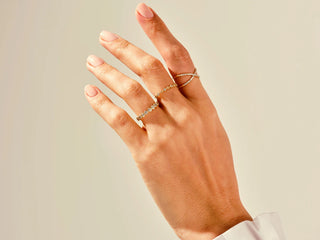 0.08 TCW Round Cut Bezel and Ball Moissanite Diamond Wedding Band