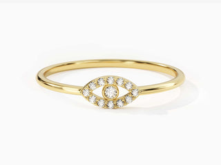 0.10 TCW Round Cut Evil Eye Moissanite Diamond Wedding Band
