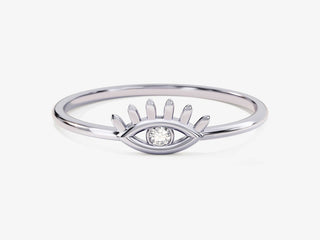 Radiant round moissanite wedding band side profile view image 4