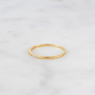 0.06TCW Minimalist 3 Stone Round Moissanite Diamond Wedding Band
