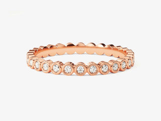 0.24 TCW Round Cut Bezel Eternity Moissanite Diamond Wedding Band