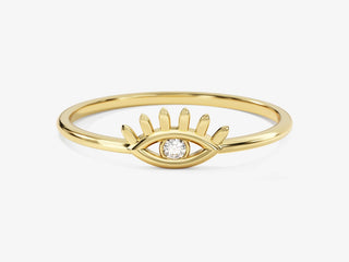 Radiant round moissanite wedding band shown on a finger image 4