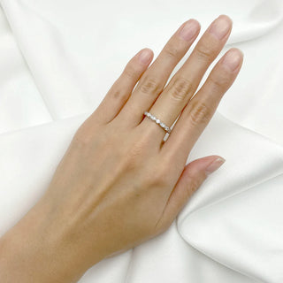 0.30 TCW Round Cut Vintage Half Eternity Moissanite Diamond Wedding Band