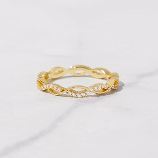 0.30TCW Round Infinity Pave Moissanite Diamond Wedding Band