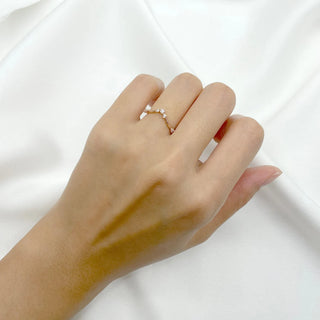 0.12 TCW Round Cut Chevron Moissanite Diamond Wedding Band