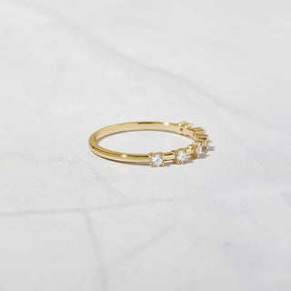 0.18TCW Round Half Petite Moissanite Diamond Wedding Band