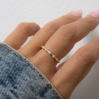 0.18TCW Round Half Petite Moissanite Diamond Wedding Band