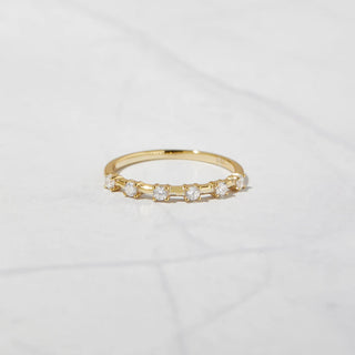 0.18TCW Round Half Petite Moissanite Diamond Wedding Band