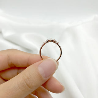 0.32 TCW Round & Marquise Crown Shape Moissanite Diamond Wedding Band