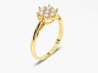 0.42 TCW Round Cut Floral Cluster Moissanite Diamond Wedding Band