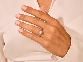 0.42 TCW Round Cut Floral Cluster Moissanite Diamond Wedding Band