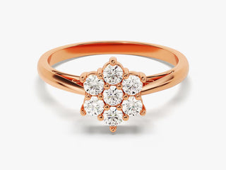 0.42 TCW Round Cut Floral Cluster Moissanite Diamond Wedding Band