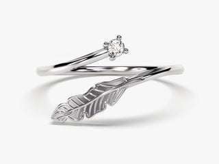 0.03 TCW Round Cut Leaf Shape Open Moissanite Diamond Wedding Band