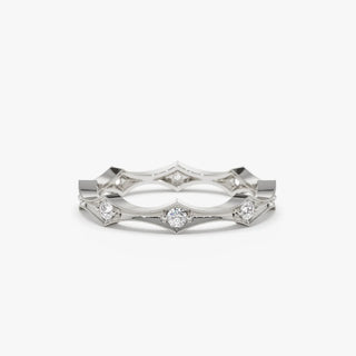 0.28 TCW Round Cut Petite Stackable Moissanite Diamond Wedding Band
