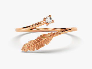 0.03 TCW Round Cut Leaf Shape Open Moissanite Diamond Wedding Band