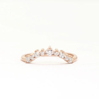 0.27 TCW Round Cut Curved Moissanite Diamond Wedding Band