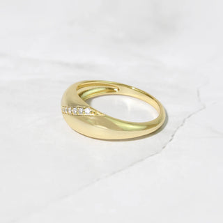 0.12TCW Minimalist Round Dom Moissanite Diamond Wedding Band