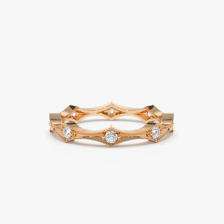 0.28 TCW Round Cut Petite Stackable Moissanite Diamond Wedding Band