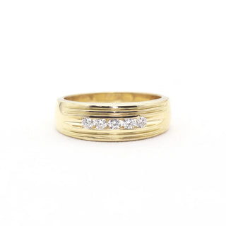 0.32 TCW Unique Round Cut Moissanite Diamond Wedding Band For Men