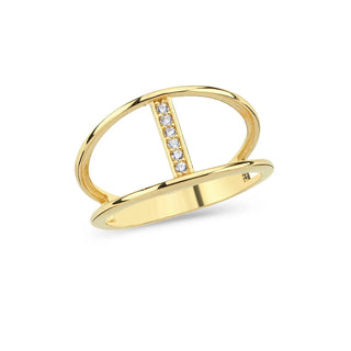 0.10 TCW Round Cut Vertical Bar Dubble Band Moissanite Diamond Wedding Band