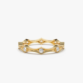 0.28 TCW Round Cut Petite Stackable Moissanite Diamond Wedding Band