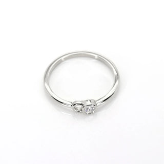 0.08 TCW Round Cut Bezel Double Circle Moissanite Diamond Wedding Band