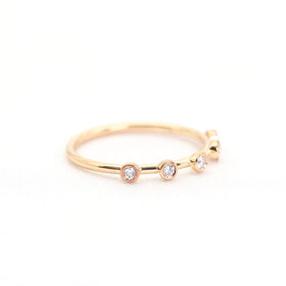 0.10 TCW Round Cut 5 Stone Bezel Moissanite Diamond Wedding Band