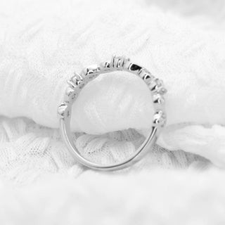 0.33 TCW Unique Round Cut Half Eternity Moissanite Diamond Wedding Band