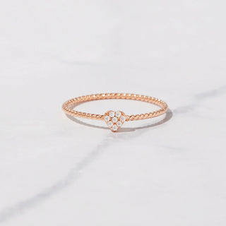 0.10 TCW Round Heart Shape Twisted Moissanite Diamond Wedding Band