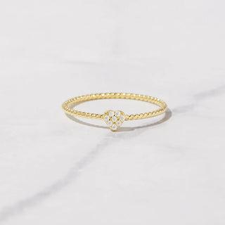 0.06TCW Round Cut Heart Shape Moissanite Diamond Wedding Band