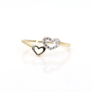 0.10 TCW Round Cut Double Heart Shape Moissanite Diamond Wedding Band