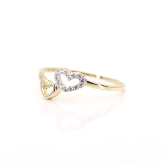 0.10 TCW Round Cut Double Heart Shape Moissanite Diamond Wedding Band