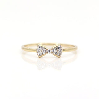 0.12 TCW Minimalist Round Cut Bow Tie Moissanite Diamond Wedding Band