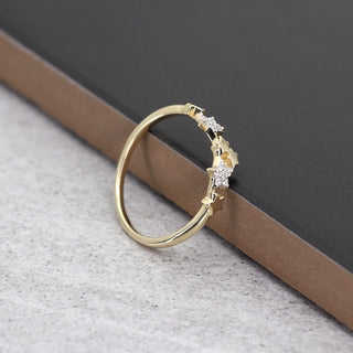 0.07 TCW Round Cut Multi Star Cluster Moissanite Diamond Wedding Band