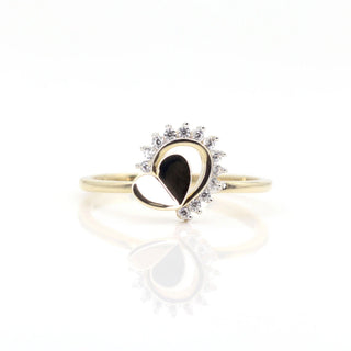0.13 TCW Round Cut Heart Shaped Cluster Moissanite Diamond Wedding Band