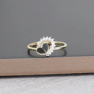 0.13 TCW Round Cut Heart Shaped Cluster Moissanite Diamond Wedding Band