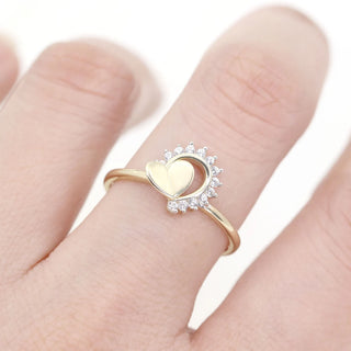 0.13 TCW Round Cut Heart Shaped Cluster Moissanite Diamond Wedding Band