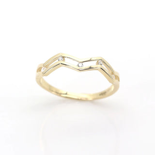 0.05 TCW Round Cut Zig Zag Moissanite Diamond Wedding Band