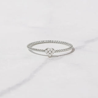 0.10 TCW Round Heart Shape Twisted Moissanite Diamond Wedding Band