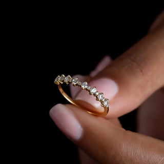 0.20 TCW Round Cut Alternative Half Eternity Moissanite Diamond Wedding Band