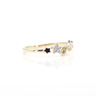 0.07 TCW Round Cut Multi Star Cluster Moissanite Diamond Wedding Band