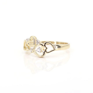 0.07 TCW Minimalist Round Cut Four Hearts Moissanite Diamond Wedding Band