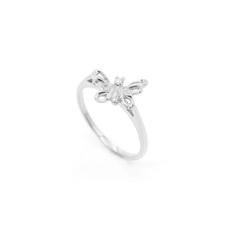 0.02 TCW Minimalist Round Cut Butterfly Moissanite Diamond Wedding Band
