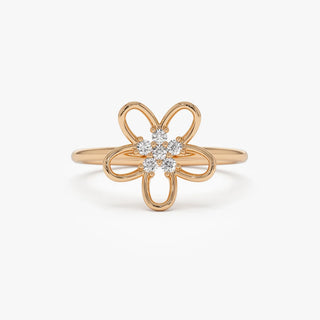 0.10 TCW Round Cut Unique Flower Set Moissanite Diamond Wedding Band