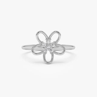 0.10 TCW Round Cut Unique Flower Set Moissanite Diamond Wedding Band